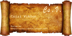 Csizi Viktor névjegykártya